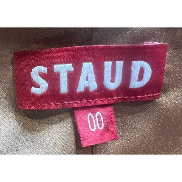 Staud Lea Knot-Front Puff-Shoulder Maxi Dress in Animal-NWOT Size 00 - Picture 8 of 9